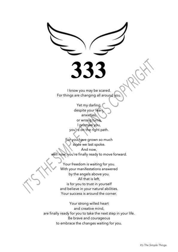 "333" Angel Number Print