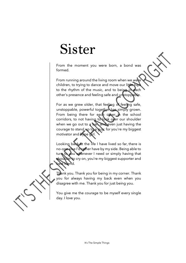 "Sister" Print