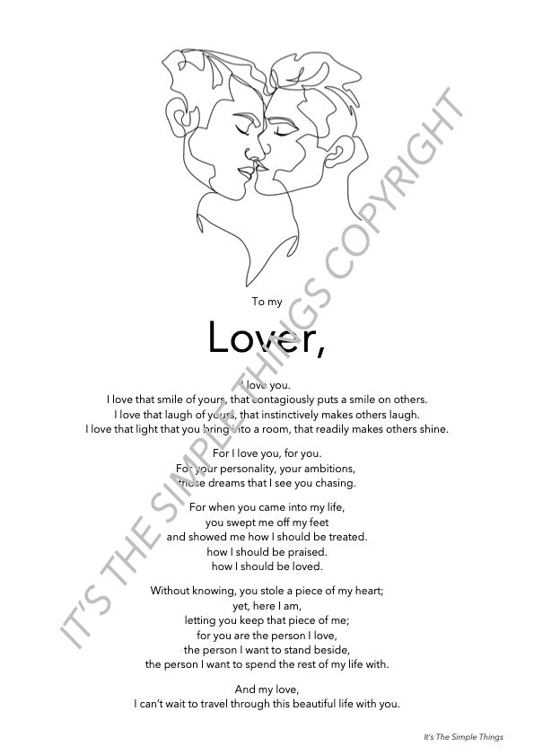 "To my Lover" (V2) Print