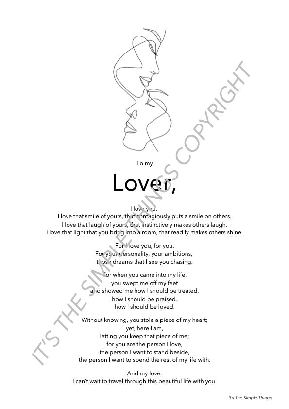 "To my Lover" (V2) Print