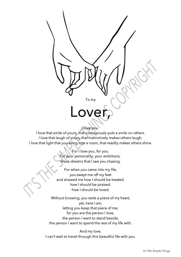 "To my Lover" (V2) Print