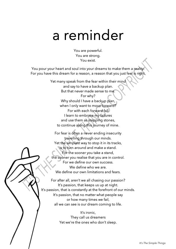 "A Reminder" Print