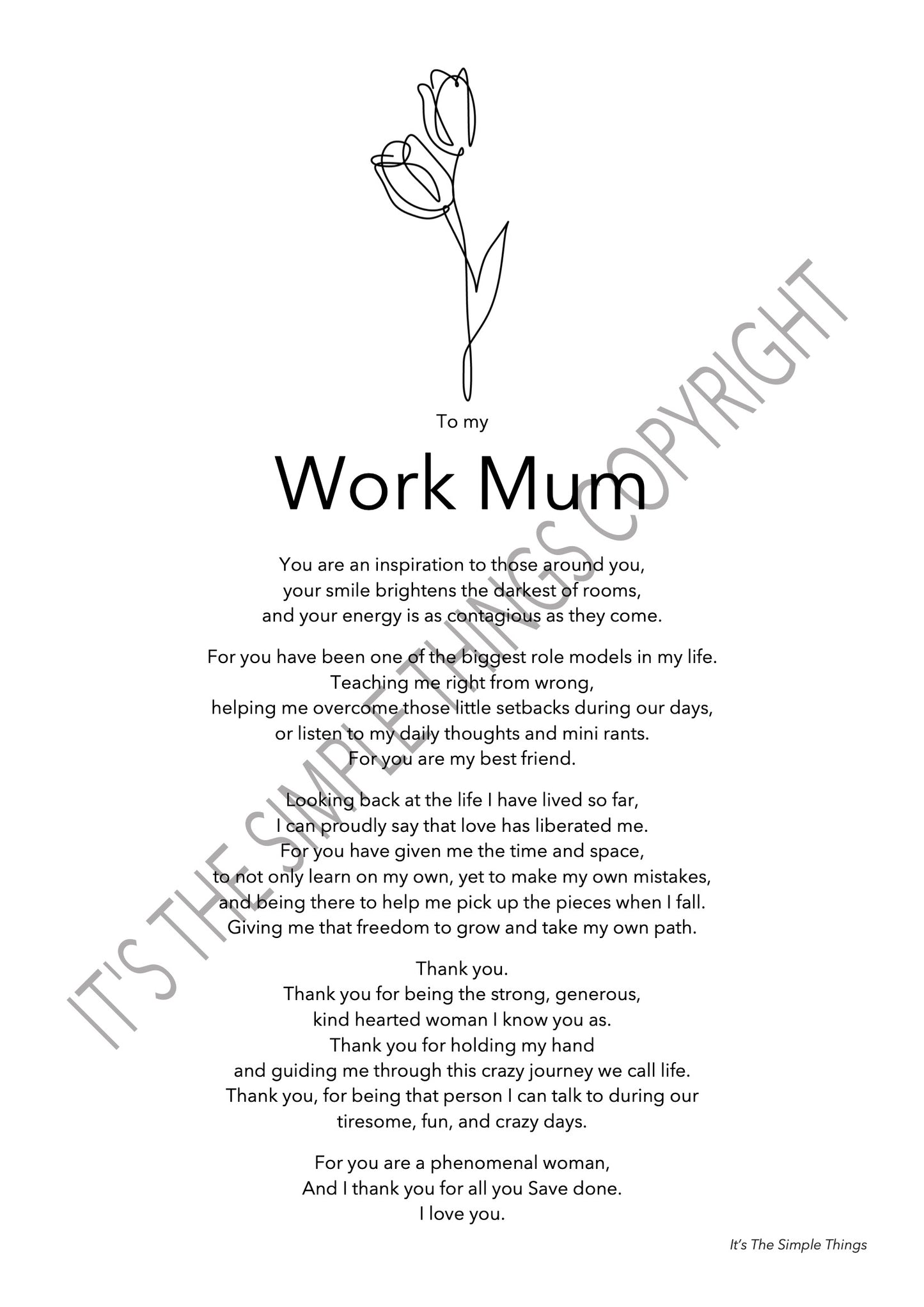 "Work Mum" Print