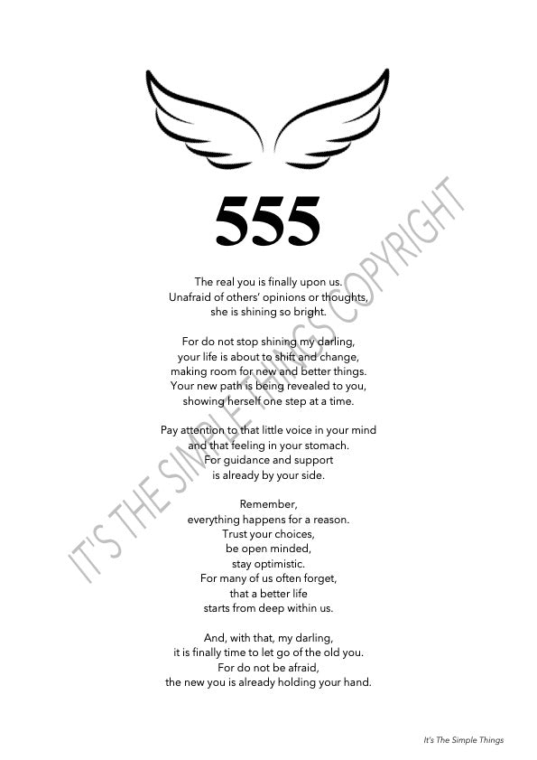 "555" Angel Number Print