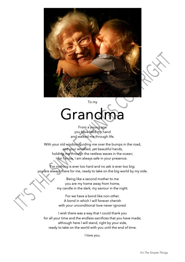 Personalised Photo Print & Poem