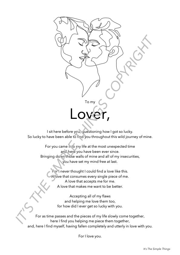 "To my Lover" (V1) Print