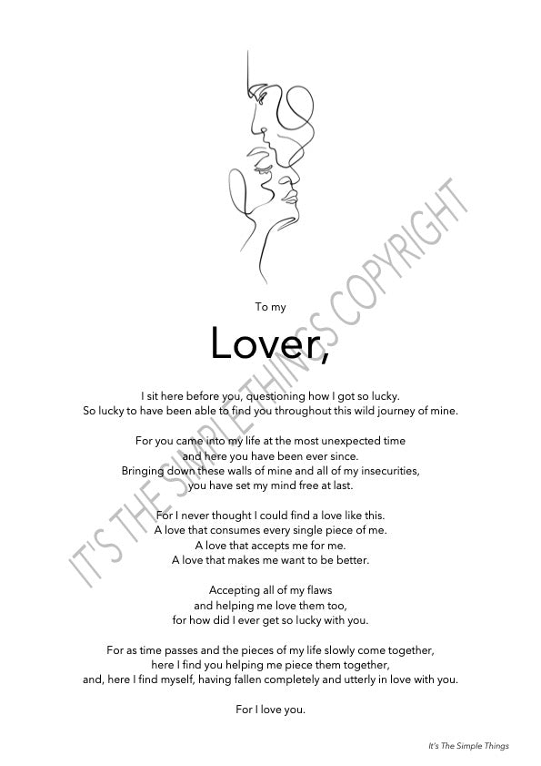 "To my Lover" (V1) Print