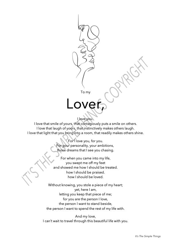 "To my Lover" (V2) Print