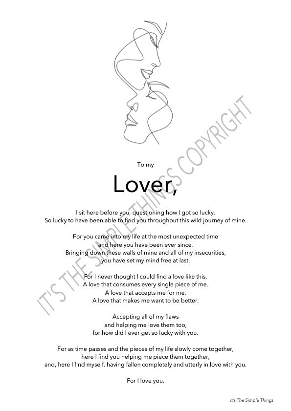 "To my Lover" (V1) Print