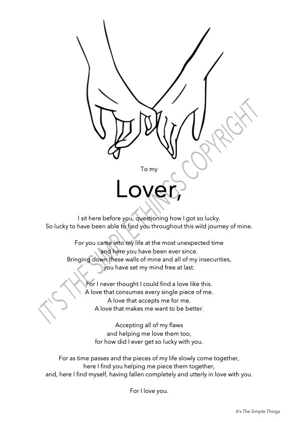 "To my Lover" (V1) Print